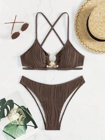 Brown Strappy Bikini